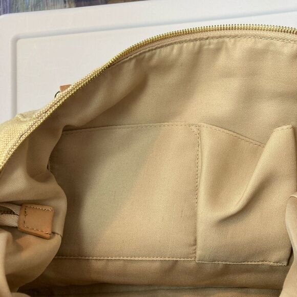 BCBG linen blend purse w/ detachable crossbody strap southwest summer vibe - Picture 9 of 16